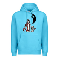 Ocean Blue hobbes and calvin Premium Hoodie - artisFamous