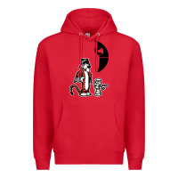 Red hobbes and calvin Premium Hoodie - artisFamous