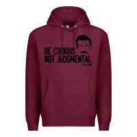 Burgundy be curious not judgemental Premium Hoodie - artisFamous