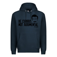 Navy be curious not judgemental Premium Hoodie - artisFamous