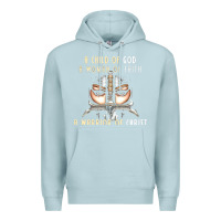 Blue Mist child of god woman of faith warrior of christ Premium Hoodie - artisFamous