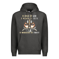 Charcoal Heather child of god woman of faith warrior of christ Premium Hoodie - artisFamous