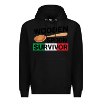 Black funny wooden spoon survivor Premium Hoodie - artisFamous