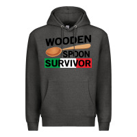 Charcoal Heather funny wooden spoon survivor Premium Hoodie - artisFamous