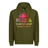 Army Green the only bs i need is beer sunshine Premium Hoodie - artisFamous