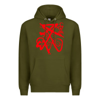 Army Green lucifer calligraphy 2 Premium Hoodie - artisFamous