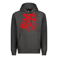 Charcoal Heather lucifer calligraphy 2 Premium Hoodie - artisFamous