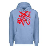 Colony Blue lucifer calligraphy 2 Premium Hoodie - artisFamous