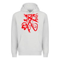 Dove Grey lucifer calligraphy 2 Premium Hoodie - artisFamous