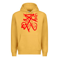 Mustard lucifer calligraphy 2 Premium Hoodie - artisFamous