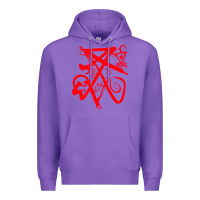 Purple lucifer calligraphy 2 Premium Hoodie - artisFamous