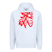 White lucifer calligraphy 2 Premium Hoodie - artisFamous