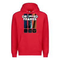 Red dropped frames Premium Hoodie - artisFamous