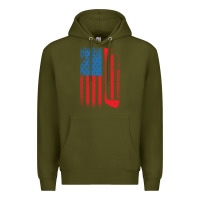 Army Green Golf with USA Flag Premium Hoodie - artisFamous