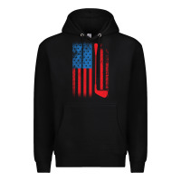 Black Golf with USA Flag Premium Hoodie - artisFamous