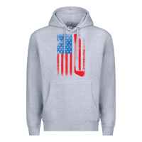 Heather Grey Golf with USA Flag Premium Hoodie - artisFamous