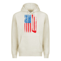 Oatmeal Heather Golf with USA Flag Premium Hoodie - artisFamous