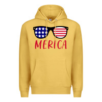 Antique Gold Merica Usa Flag Sunglasses 4th Of July Premium Hoodie - artisFamous