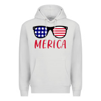 Merica Usa Flag Sunglasses 4th Of July Premium Hoodie | Teevron