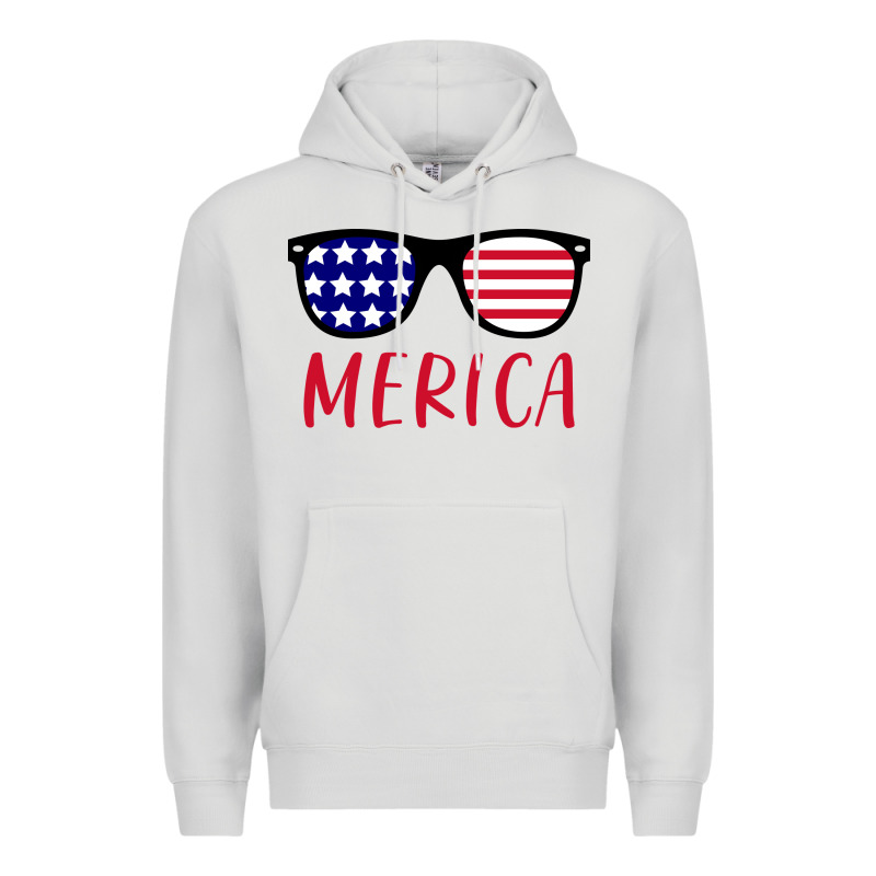 Merica Usa Flag Sunglasses 4th Of July Premium Hoodie by artisFamous | Teevron
