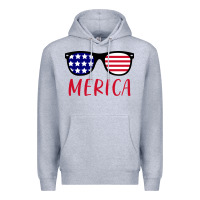 Heather Grey Merica Usa Flag Sunglasses 4th Of July Premium Hoodie - artisFamous