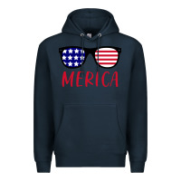 Navy Merica Usa Flag Sunglasses 4th Of July Premium Hoodie - artisFamous