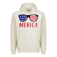 Oatmeal Heather Merica Usa Flag Sunglasses 4th Of July Premium Hoodie - artisFamous