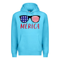 Ocean Blue Merica Usa Flag Sunglasses 4th Of July Premium Hoodie - artisFamous