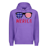 Purple Merica Usa Flag Sunglasses 4th Of July Premium Hoodie - artisFamous