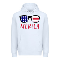 White Merica Usa Flag Sunglasses 4th Of July Premium Hoodie - artisFamous
