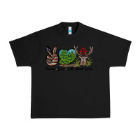 Black Peace Love Elk Buck Deer Urban Heavy Tee - LillyAllenDesigns