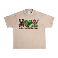 French Oak Peace Love Elk Buck Deer Urban Heavy Tee - LillyAllenDesigns