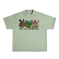 Oil Green Peace Love Elk Buck Deer Urban Heavy Tee - LillyAllenDesigns