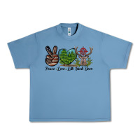 Pebble Blue Peace Love Elk Buck Deer Urban Heavy Tee - LillyAllenDesigns