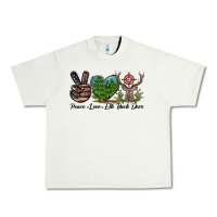 Pistachio Peace Love Elk Buck Deer Urban Heavy Tee - LillyAllenDesigns