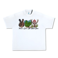 White Peace Love Elk Buck Deer Urban Heavy Tee - LillyAllenDesigns