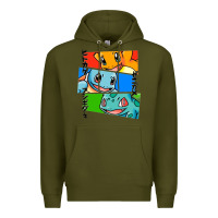 Army Green kanto starters Premium Hoodie - artisFamous