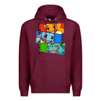 Burgundy kanto starters Premium Hoodie - artisFamous