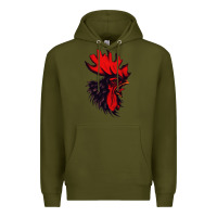 Army Green rooster Premium Hoodie - artisFamous