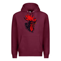 Burgundy rooster Premium Hoodie - artisFamous