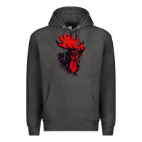 Charcoal Heather rooster Premium Hoodie - artisFamous