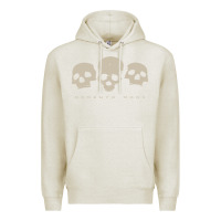 Oatmeal Heather memento mori three skulls Premium Hoodie - artisFamous