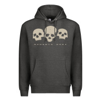 Charcoal Heather memento mori three skulls Premium Hoodie - artisFamous