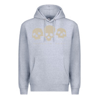 Heather Grey memento mori three skulls Premium Hoodie - artisFamous