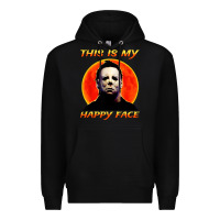 Black this is my happy face Premium Hoodie - artisFamous
