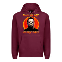 Burgundy this is my happy face Premium Hoodie - artisFamous