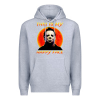 Heather Grey this is my happy face Premium Hoodie - artisFamous