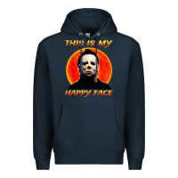 Navy this is my happy face Premium Hoodie - artisFamous
