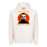 Pale Pink this is my happy face Premium Hoodie - artisFamous