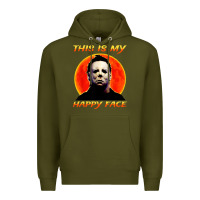Army Green this is my happy face Premium Hoodie - artisFamous